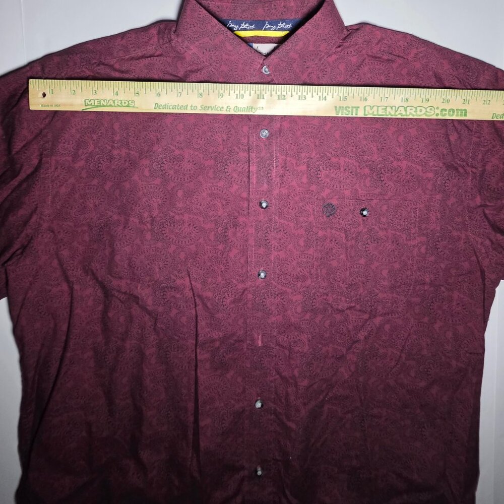 Wrangler George Straight Cowboy Mens Maroon and Black Button Up Shirt Size XL - Picture 11 of 13